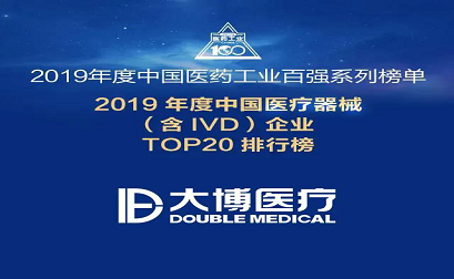 Témoin de la force Double Medical a été répertorié   dans   le TOP20 des entreprises de dispositifs médicaux   Chine